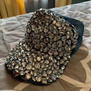 Distressed Bling Baseball Cap